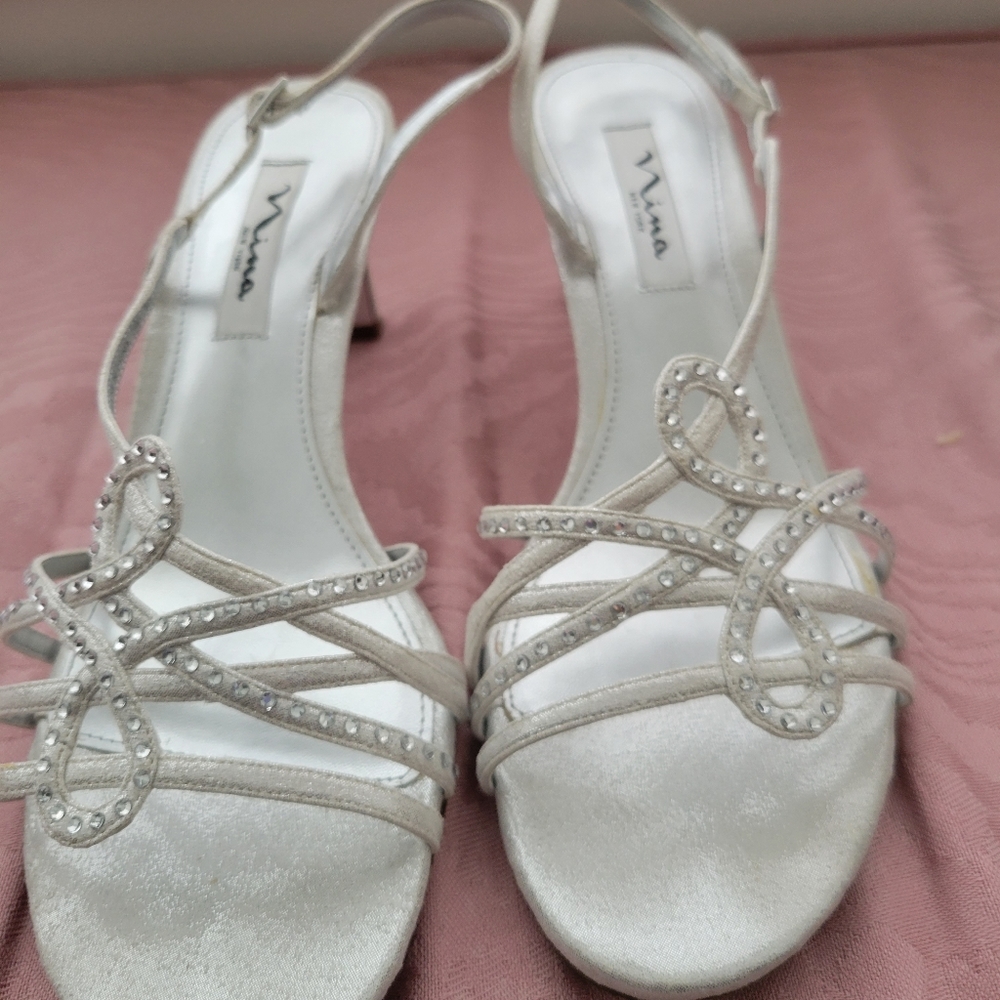 Silver Dressy Sandal size 9 M. Nina brand